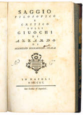 Saggio filosofico e critico sulli giuochi di azzardo