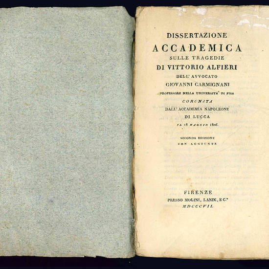 Dissertazione accademica sulle tragedie di Vittorio Alfieri.