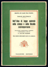 Dell'idea di legge naturale nella scienza e nella filosofia contemporanea.