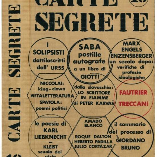 Carte segrete. Rivista trimestrale di lettere e arti (anno III - aprile-giugno 1969 - n. 10).