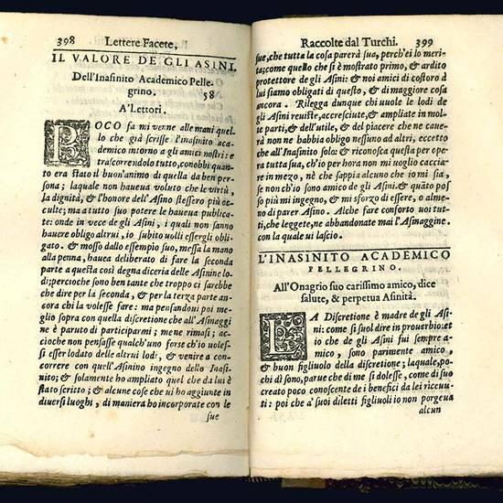 Delle lettere facete et piacevoli di diversi huomini grandi et chiari, & begli ingegni. Raccolte per M. Dionigi Atanagi, libro primo. Riveduto, scelto, & corretto dal medesimo & con somma diligenza ristampato. (Insieme con:) TURCHI, Francesco (1515-1599).