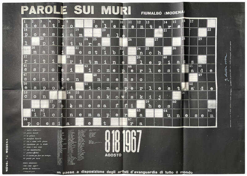 Parole sui muri. Fiumalbo (Modena). 8-18 agosto 1967. Un paese a disposizione degli artisti d’avanguardia di tutto il mondo