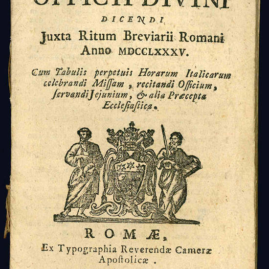 Ordo officii divini Juxta Ritum Breviarii Romani Anno MCCLXXXV.