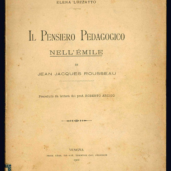 Il pensiero pedagogico nell'Emile di Jean Jacques Rousseau.