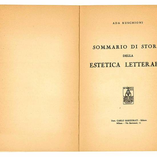 Sommario di storia della estetica letteraria.