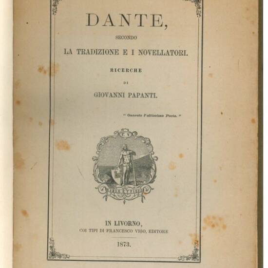 Dante, secondo la tradizione e i novellatori.