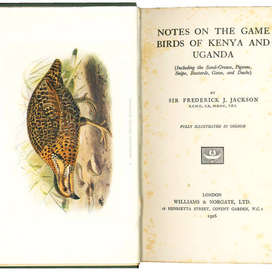 Notes on the Game Birds of Kenya and Uganda