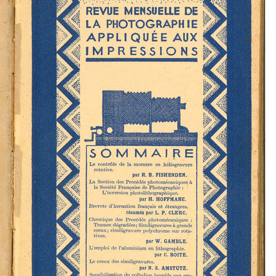 La procédé. Revue mensuelle de la photographie appliquée aux impressions. XXXVe année. N. 1-12. Janvier-Décembre 1934.