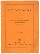 Goethe-Bibliographie. Lieferung 5.