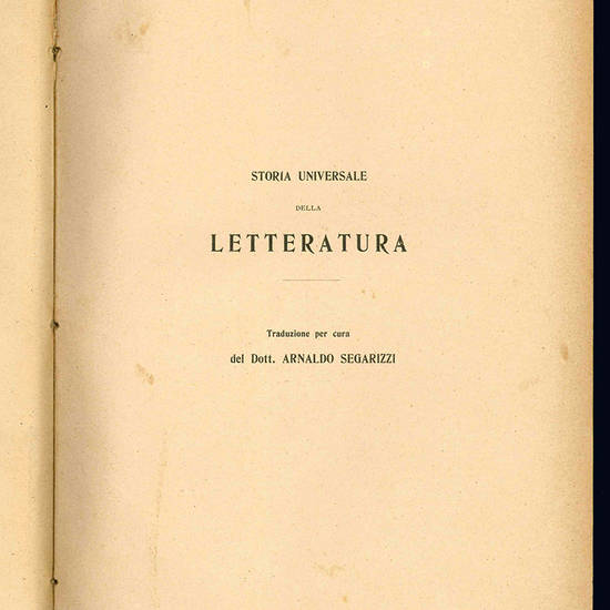 Storia universale delle letteratura.