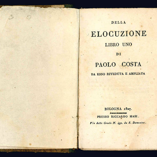 Della elocuzione libro uno.