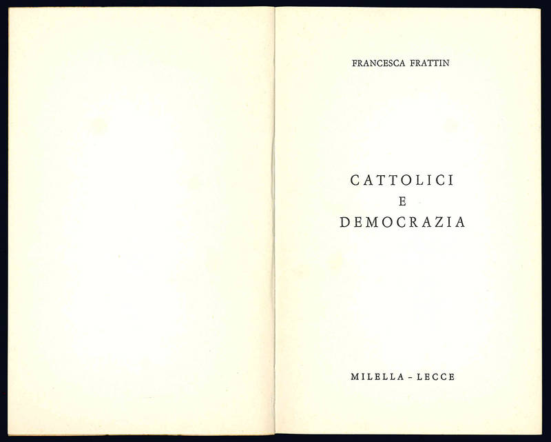 Cattolici e democrazia.