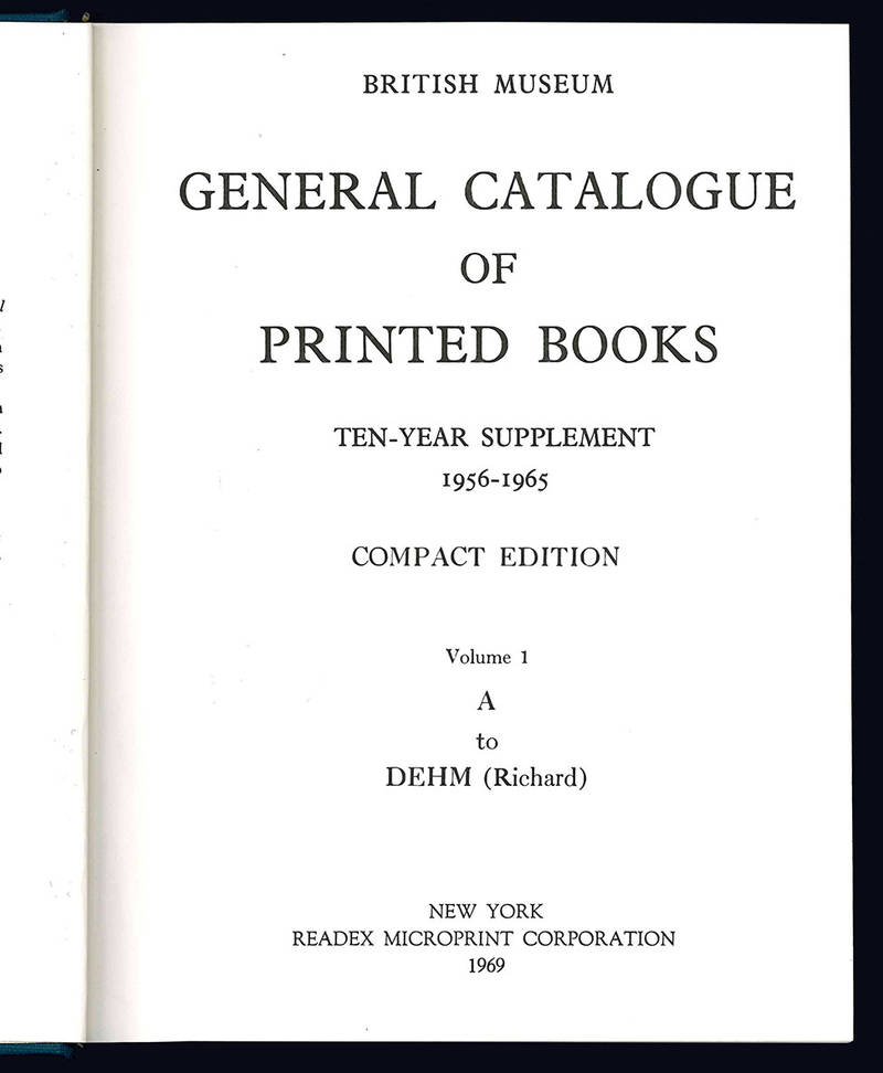 General catalogue of printed books to 1955.