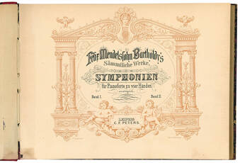 Félix Mendelssohn Bartholdyʼs Sämmtliche Werke. Symphonien für Pianoforte zu vier Händen arrangirt. Band I. Band II.