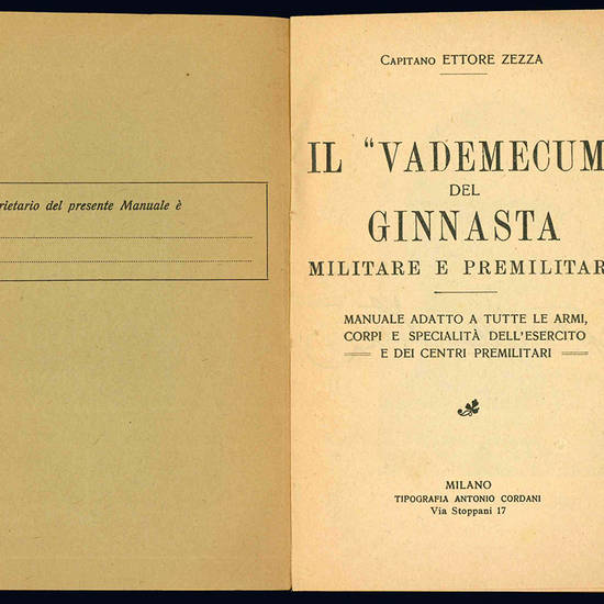 Il vademecum del ginnasta militare e premilitare.