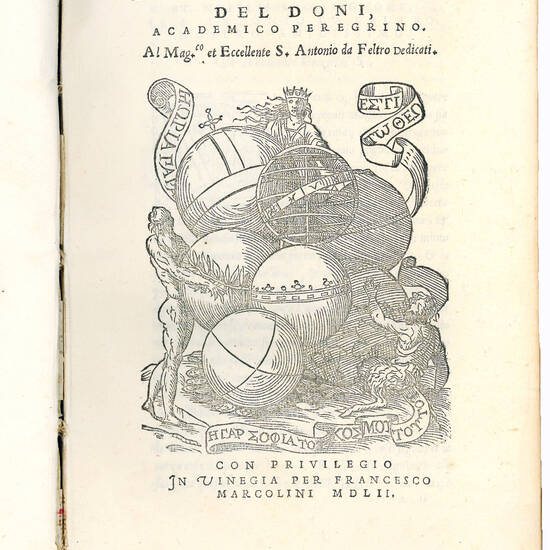 I Marmi del Doni, Academico Peregrino. Al Mag.co et Eccellente S. Antonio da Feltro dedicati