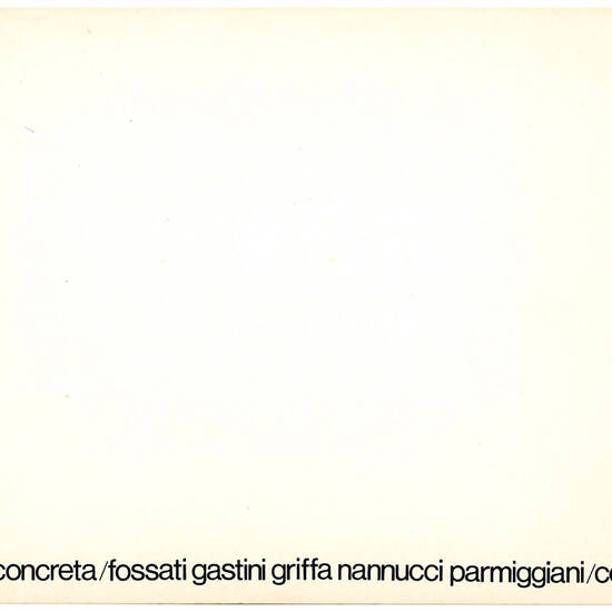 Catalogo della Mostra "L'Azione Concreta", Villa Olmo, Como, 1971.