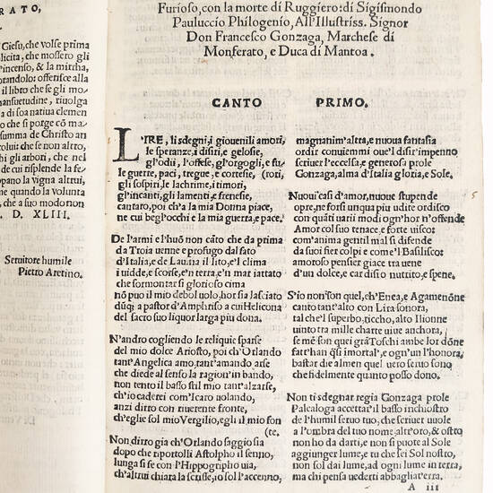 Continuatione di Orlando Furioso, con la morte di Ruggiero. Auttore il nobile Sigismondo Pauluccio Philogenio, Cavalliero, & Conte Palatino. MDXLIII