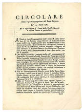 Circolare della Sagra Congregazione del Buon Governo de' 25. Aprile 1781