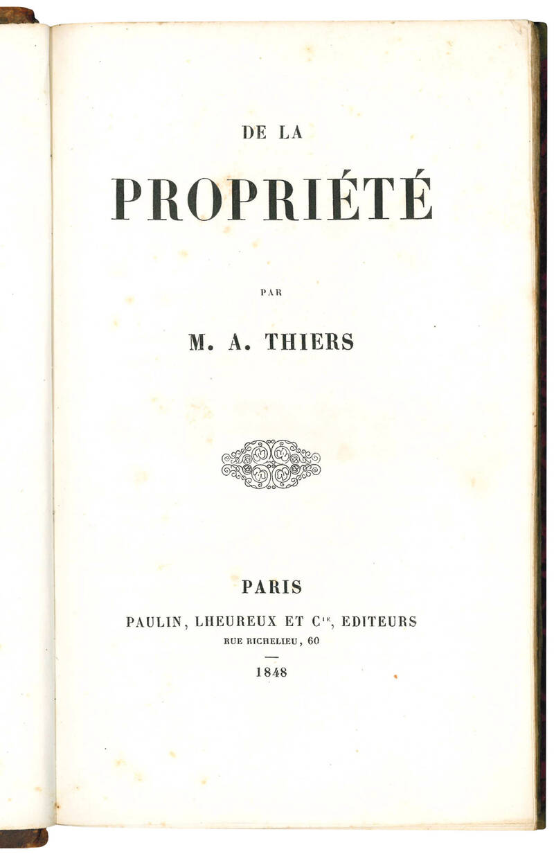 De la propriété par M.A.Thiers.