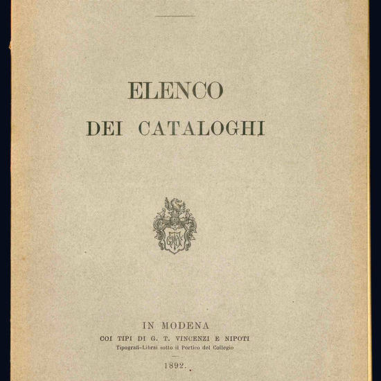 Elenco dei cataloghi.