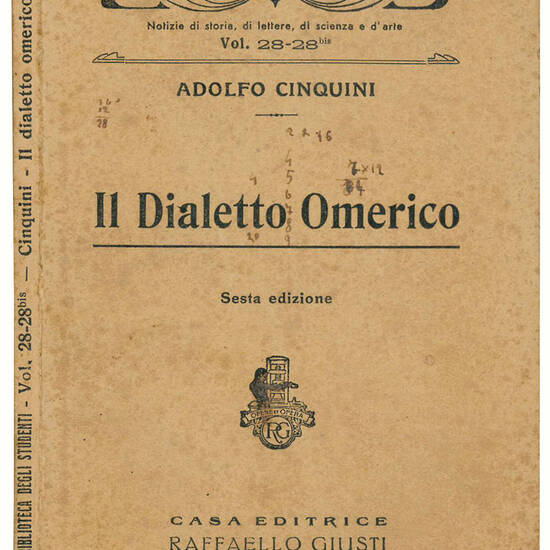 Il dialetto omerico. Sesta edizione.