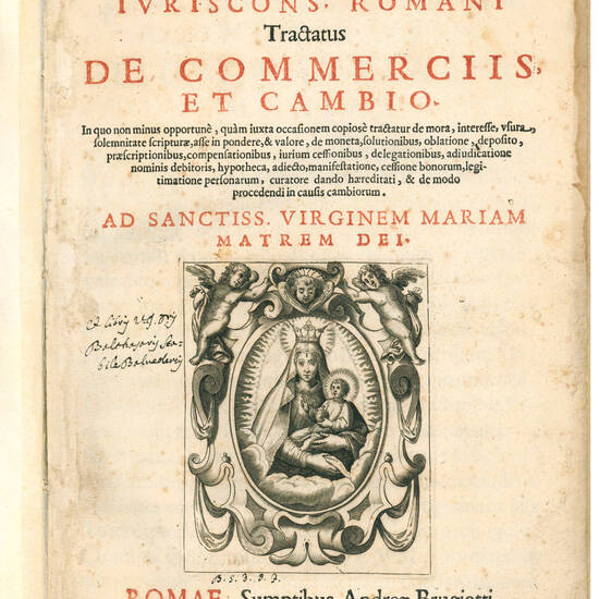 Tractatus de commerciis, et cambio. In quo non minus opportunè, quàm iuxta occasionem copiosè tractatur de mora, interesse, usura, solemnitate scripturae, asse in pondere, & valore, de moneta, solutionibus, oblatione, deposito, praescriptionibus, compe