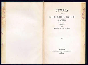 Storia del Collegio S. Carlo in Modena.