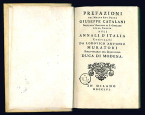 Prefazioni del molto rev. Giuseppe Catalani...agli Annali d'Italia.