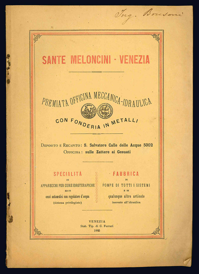 Premiata officina meccanica-idraulica con fonderia in metalli.