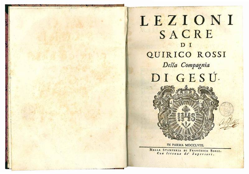 Lezioni sacre di Quirico Rossi della Compagnia di Gesù.