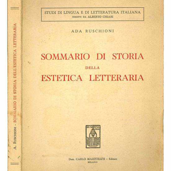 Sommario di storia della estetica letteraria.