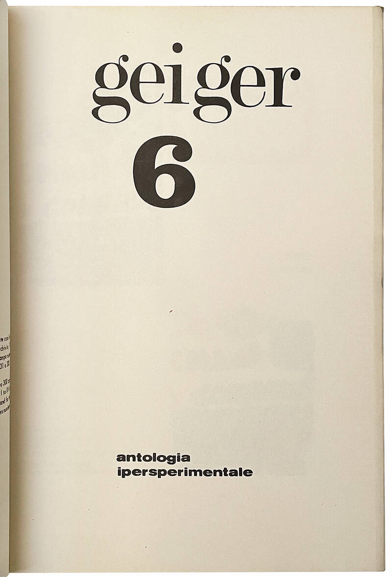 Geiger 6 - Antologia ipersperimentale.